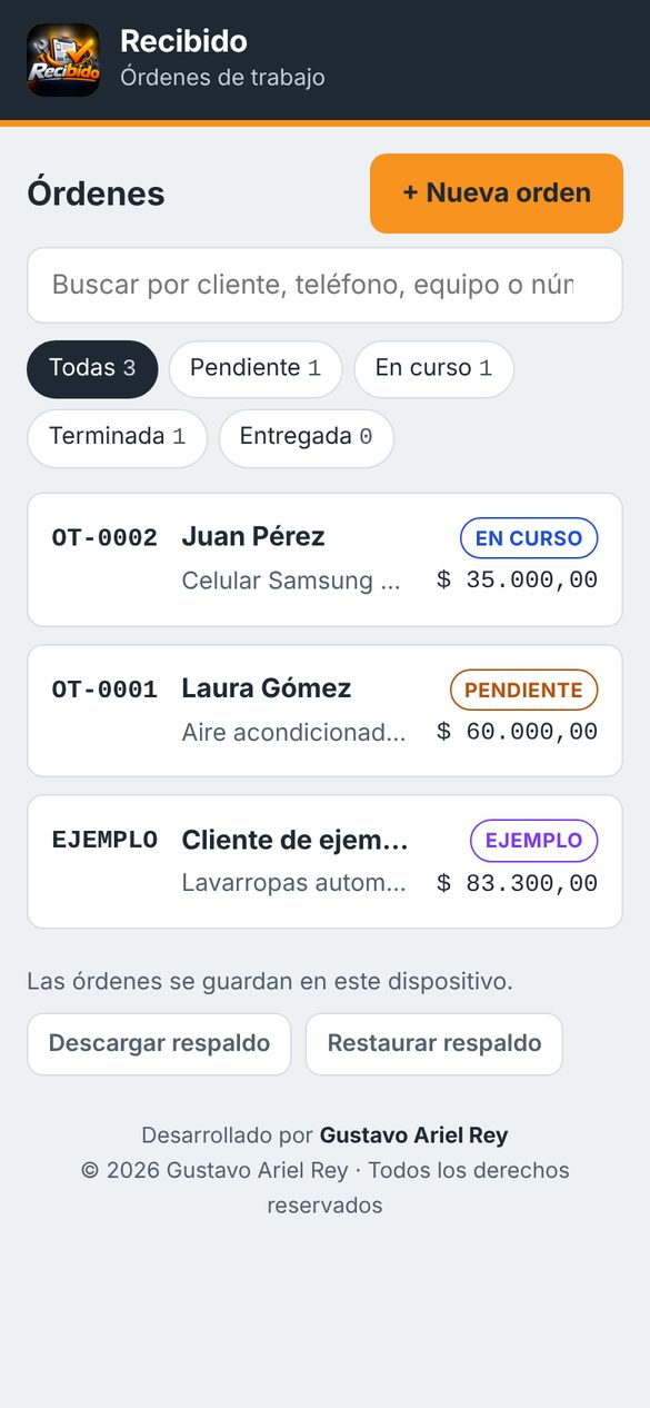Todas tus órdenes, por estado