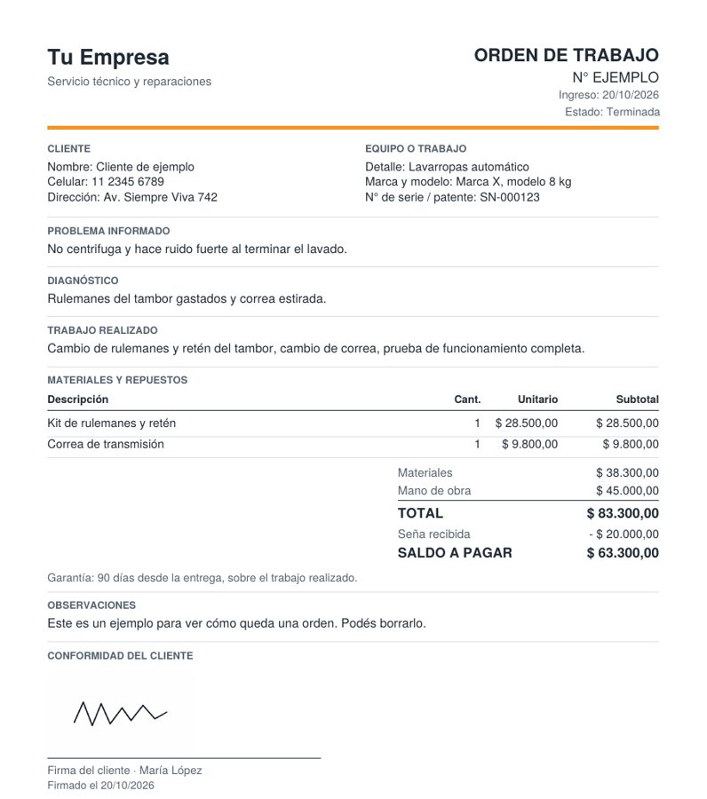 El PDF con la firma del cliente